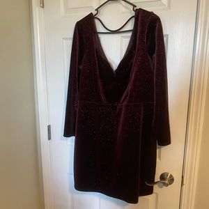 Express maroon holiday dress